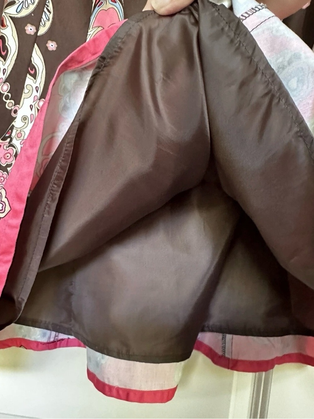Lane Bryant Brown & Pink Paisley Circle Skirt Sz 14,Whimsigoth Swing era 50s - Picture 4 of 6